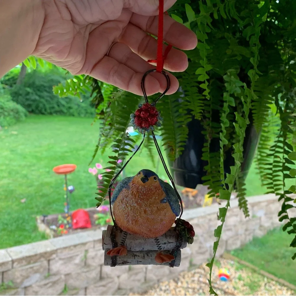 Bird Perched On A Stick Christmas Ornament